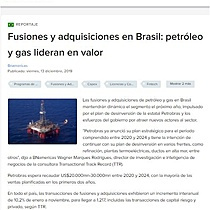 Fusiones y adquisiciones en Brasil: petrleo y gas lideran en valor